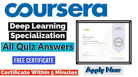 An insight of what you might be able to accomplish at the end of this <b>specialization</b> : Write an unsupervised <b>learning</b> algorithm to Land the Lunar Lander Using <b>Deep</b> Q-<b>Learning</b>. . Coursera deep learning specialization quiz answers